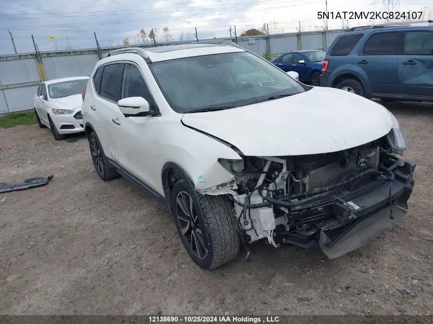 2019 Nissan Rogue VIN: 5N1AT2MV2KC824107 Lot: 12138690