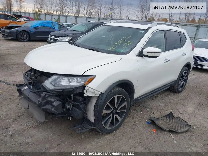 2019 Nissan Rogue VIN: 5N1AT2MV2KC824107 Lot: 12138690