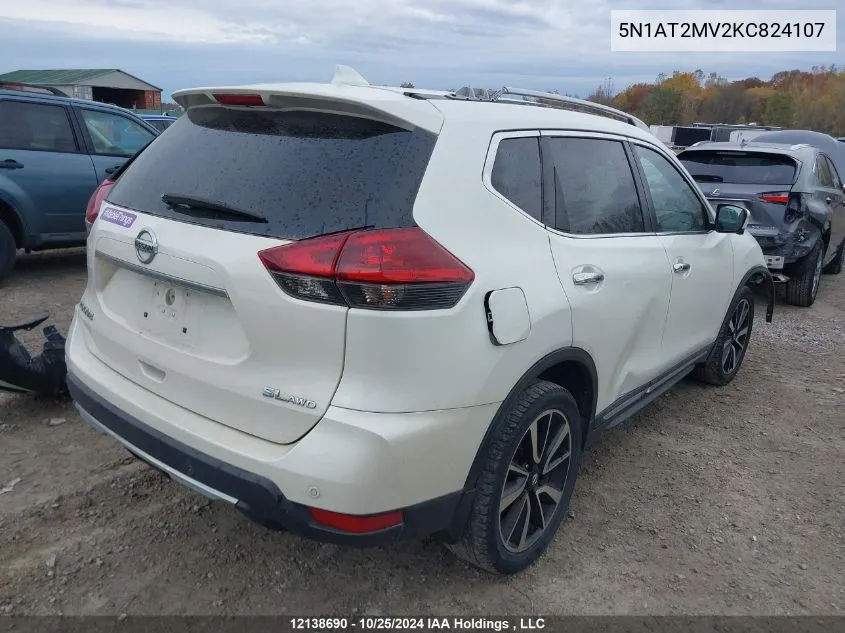 2019 Nissan Rogue VIN: 5N1AT2MV2KC824107 Lot: 12138690