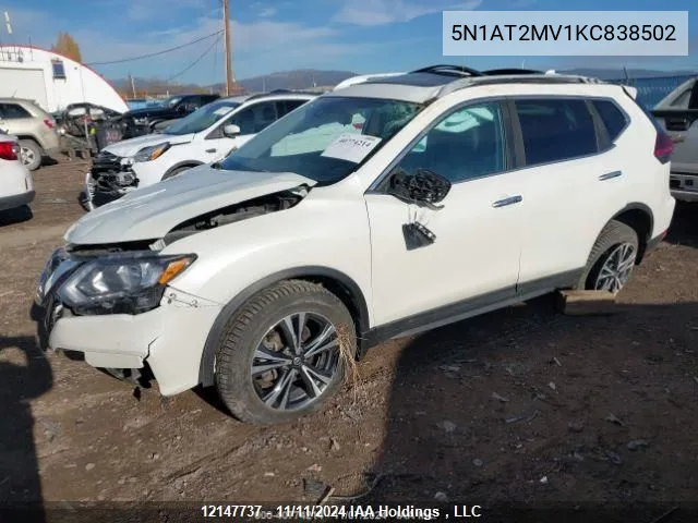 2019 Nissan Rogue VIN: 5N1AT2MV1KC838502 Lot: 12147737