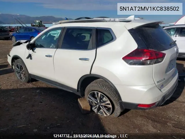 2019 Nissan Rogue VIN: 5N1AT2MV1KC838502 Lot: 12147737