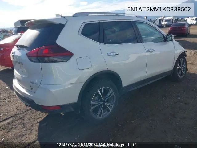 2019 Nissan Rogue VIN: 5N1AT2MV1KC838502 Lot: 12147737