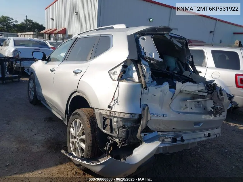 KNMAT2MT6KP531922 2019 Nissan Rogue Sv