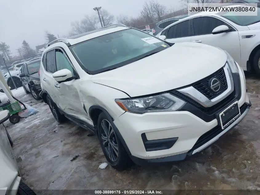 2019 Nissan Rogue Sv VIN: JN8AT2MVXKW380840 Lot: 38599175