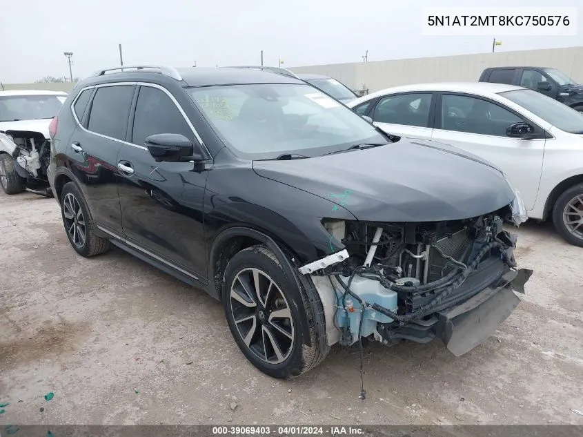 2019 Nissan Rogue Sl VIN: 5N1AT2MT8KC750576 Lot: 39069403