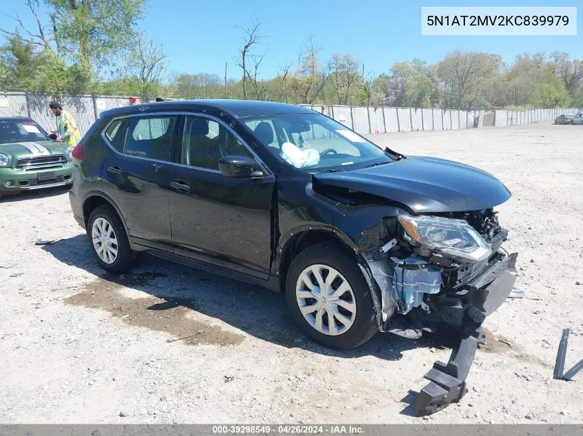 2019 Nissan Rogue S VIN: 5N1AT2MV2KC839979 Lot: 39298549