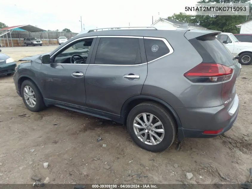 2019 Nissan Rogue S VIN: 5N1AT2MT0KC715093 Lot: 39309198