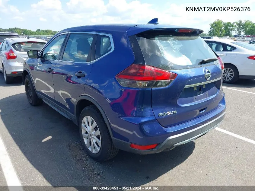 2019 Nissan Rogue S VIN: KNMAT2MV0KP526376 Lot: 39428453