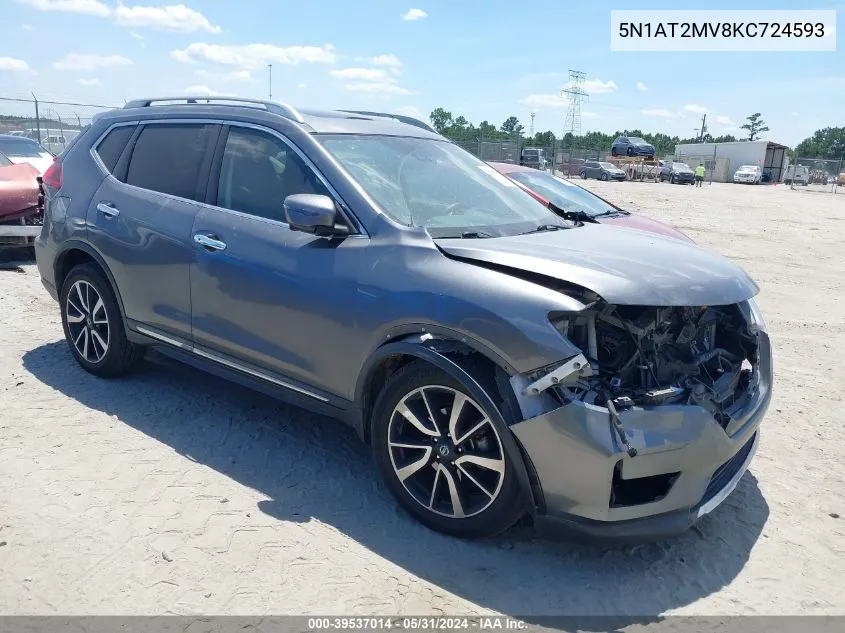 2019 Nissan Rogue Sl VIN: 5N1AT2MV8KC724593 Lot: 39537014