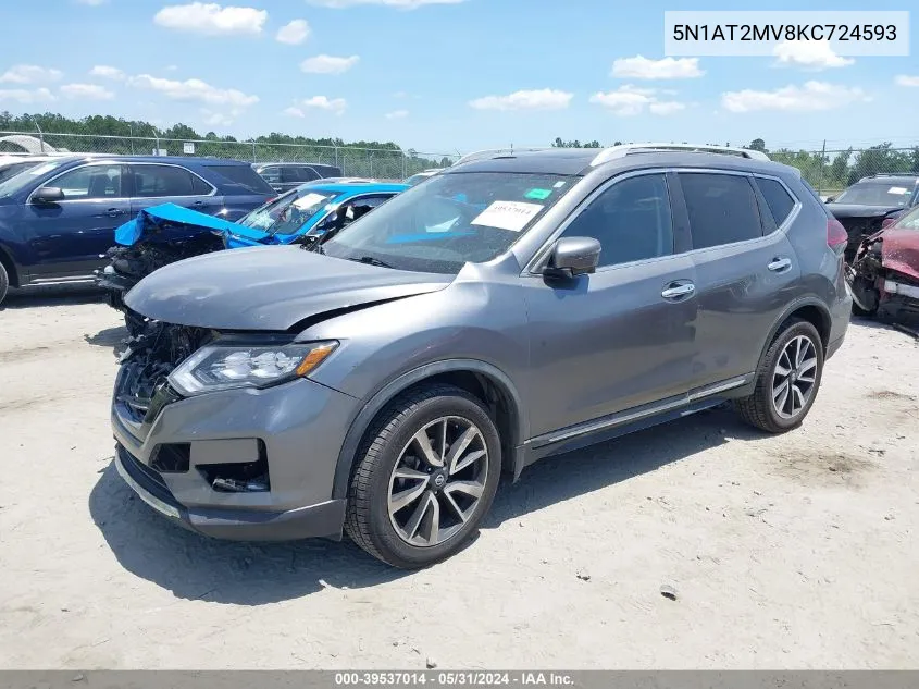 2019 Nissan Rogue Sl VIN: 5N1AT2MV8KC724593 Lot: 39537014