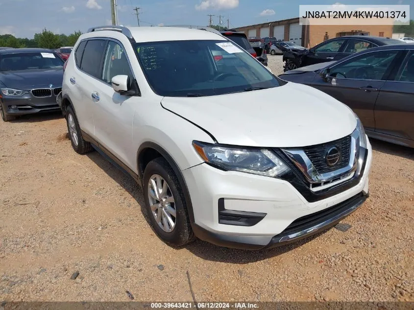 2019 Nissan Rogue Sv VIN: JN8AT2MV4KW401374 Lot: 39643421