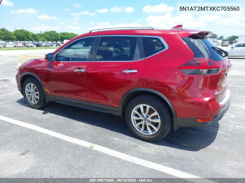 2019 Nissan Rogue Sv VIN: 5N1AT2MTXKC705560 Lot: 39671858