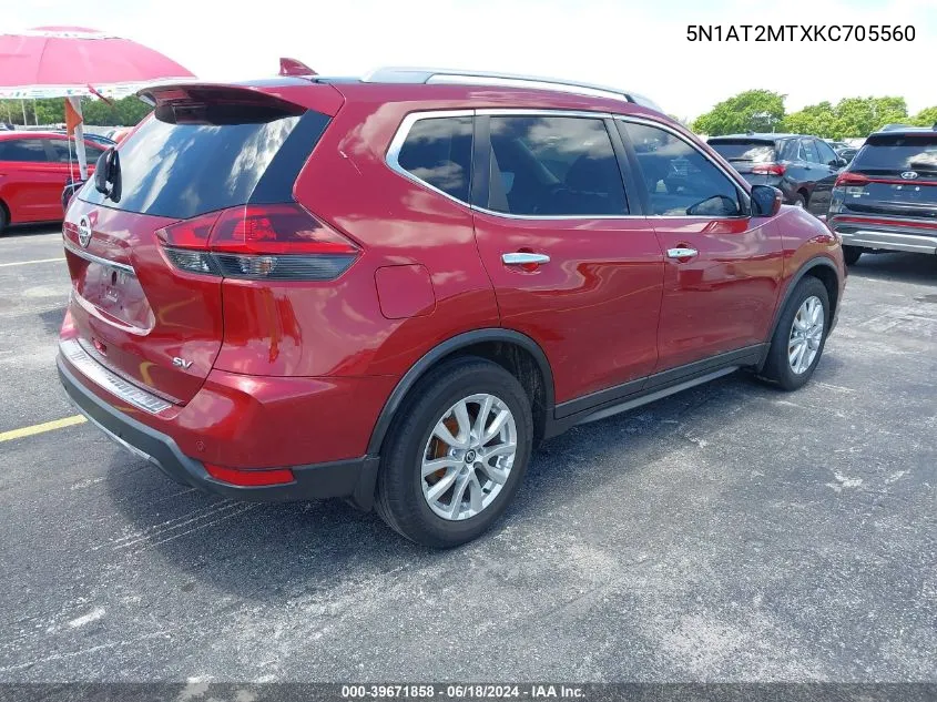 2019 Nissan Rogue Sv VIN: 5N1AT2MTXKC705560 Lot: 39671858