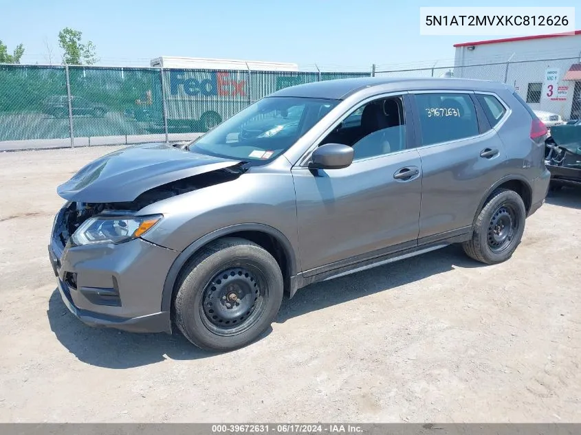 2019 Nissan Rogue S VIN: 5N1AT2MVXKC812626 Lot: 39672631