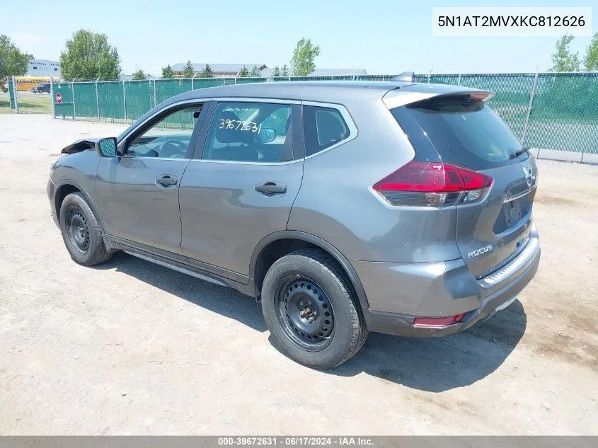 2019 Nissan Rogue S VIN: 5N1AT2MVXKC812626 Lot: 39672631