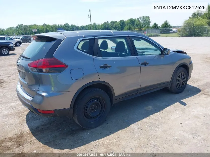 2019 Nissan Rogue S VIN: 5N1AT2MVXKC812626 Lot: 39672631