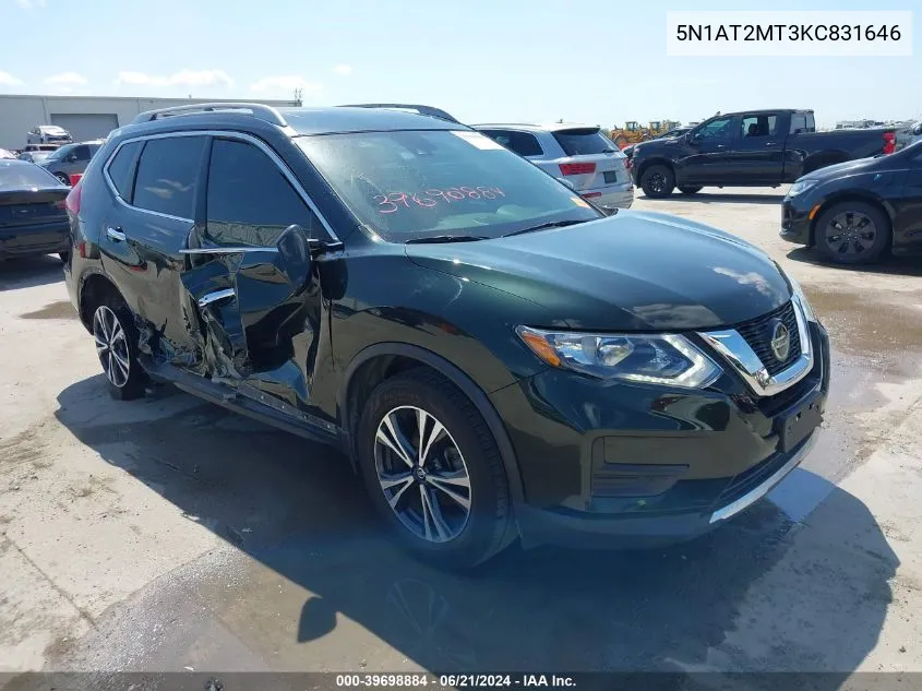 2019 Nissan Rogue Sv VIN: 5N1AT2MT3KC831646 Lot: 39698884