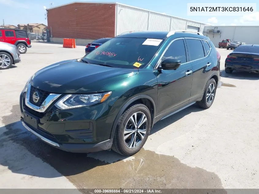 2019 Nissan Rogue Sv VIN: 5N1AT2MT3KC831646 Lot: 39698884