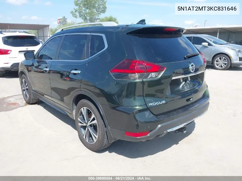 2019 Nissan Rogue Sv VIN: 5N1AT2MT3KC831646 Lot: 39698884