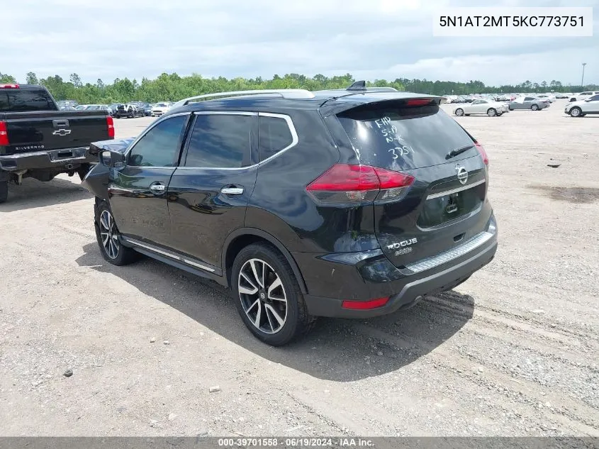 2019 Nissan Rogue Sl VIN: 5N1AT2MT5KC773751 Lot: 39701558