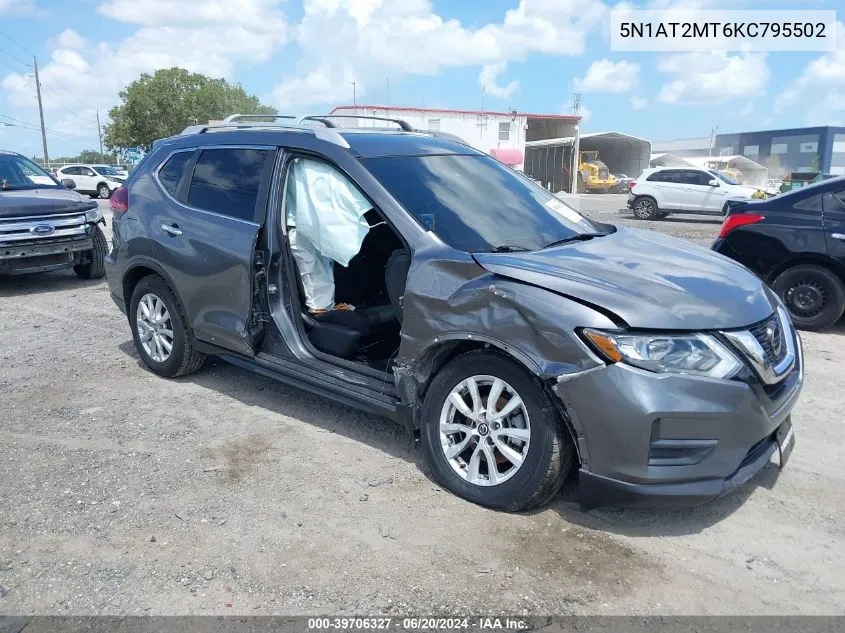 2019 Nissan Rogue S VIN: 5N1AT2MT6KC795502 Lot: 39706327