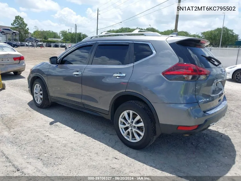 2019 Nissan Rogue S VIN: 5N1AT2MT6KC795502 Lot: 39706327