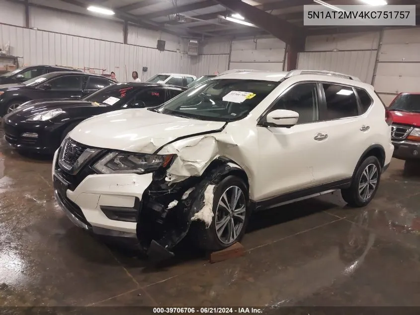 2019 Nissan Rogue Sv VIN: 5N1AT2MV4KC751757 Lot: 39706706