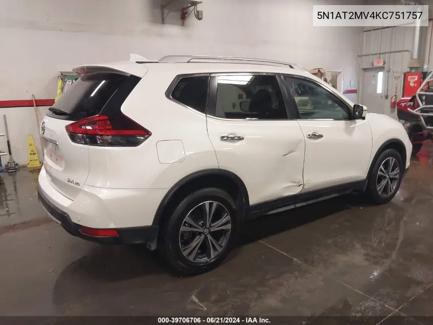 2019 Nissan Rogue Sv VIN: 5N1AT2MV4KC751757 Lot: 39706706