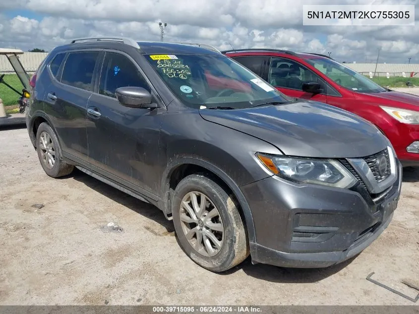 2019 Nissan Rogue S VIN: 5N1AT2MT2KC755305 Lot: 39715095