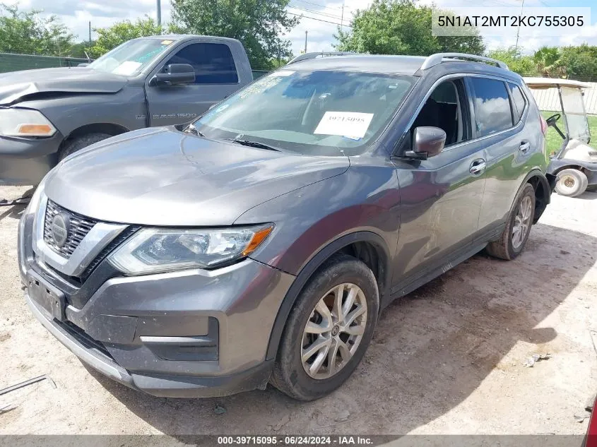 2019 Nissan Rogue S VIN: 5N1AT2MT2KC755305 Lot: 39715095