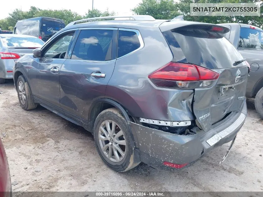 2019 Nissan Rogue S VIN: 5N1AT2MT2KC755305 Lot: 39715095