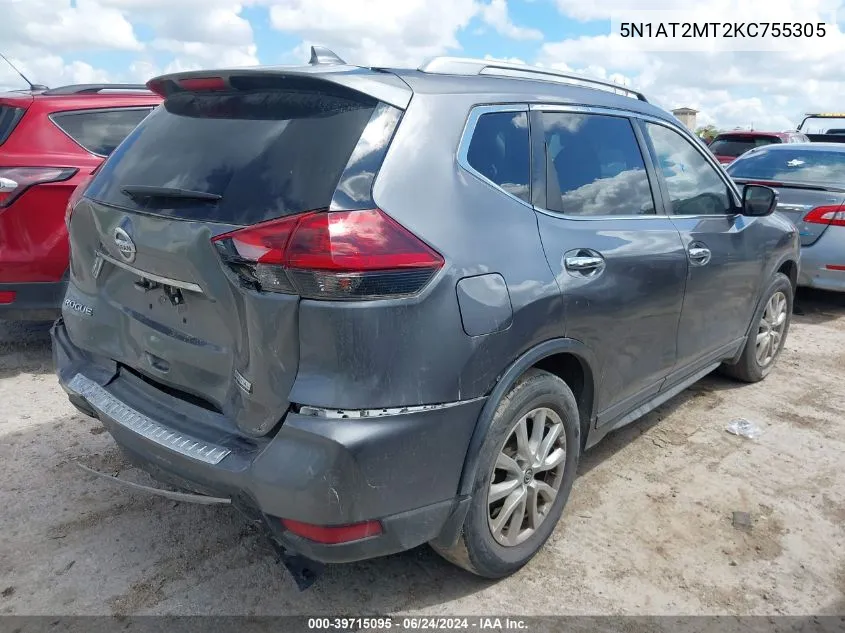 2019 Nissan Rogue S VIN: 5N1AT2MT2KC755305 Lot: 39715095