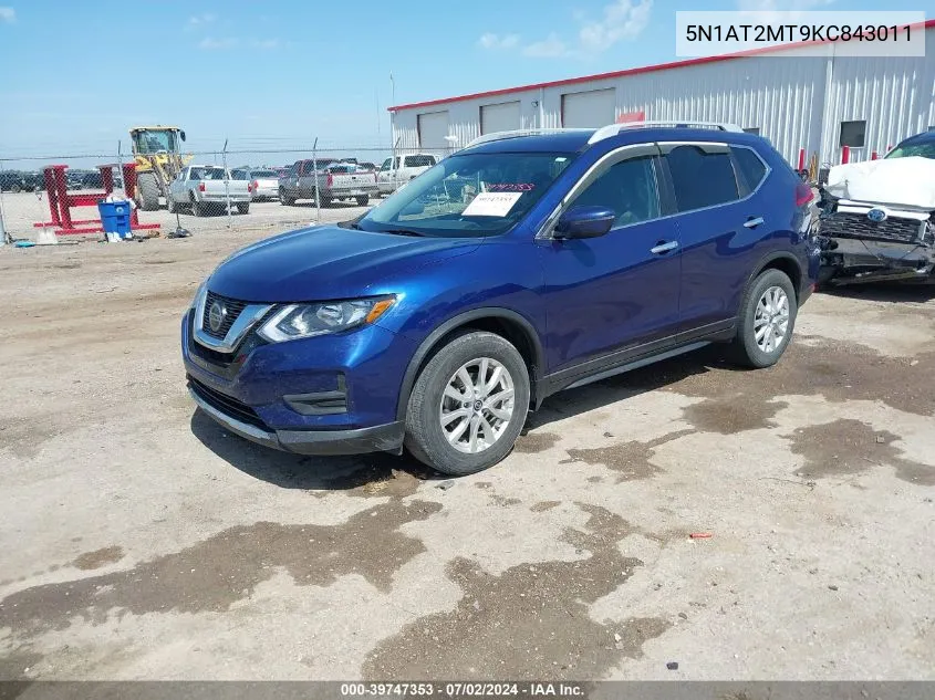 2019 Nissan Rogue S VIN: 5N1AT2MT9KC843011 Lot: 39747353