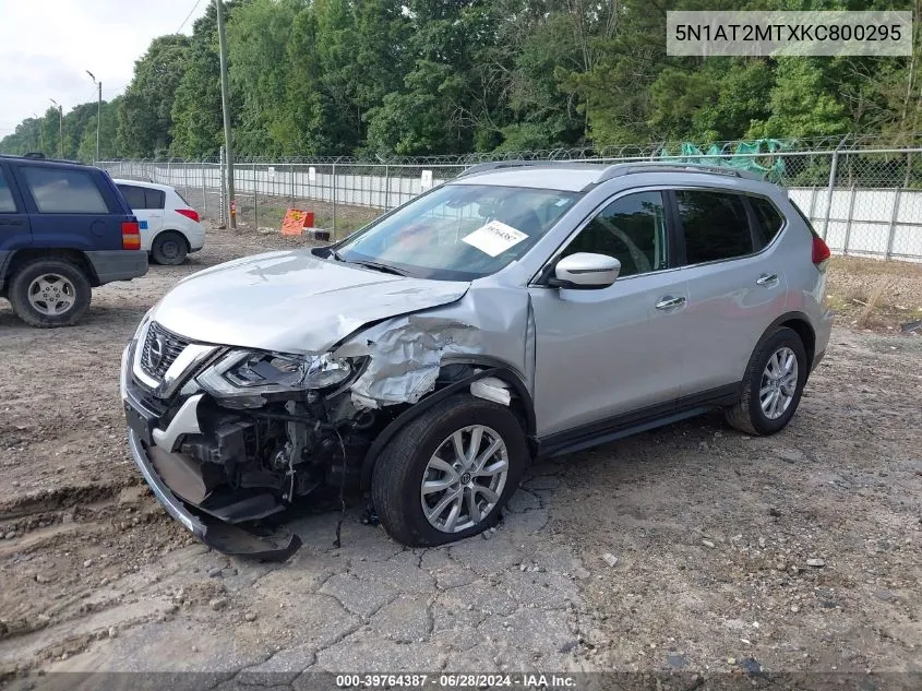 2019 Nissan Rogue S VIN: 5N1AT2MTXKC800295 Lot: 39764387