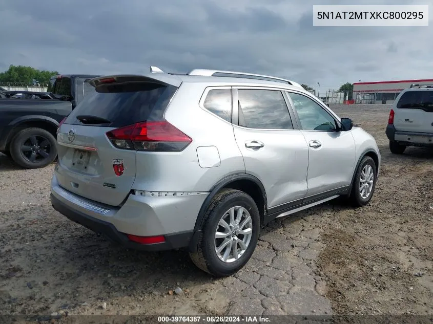 2019 Nissan Rogue S VIN: 5N1AT2MTXKC800295 Lot: 39764387