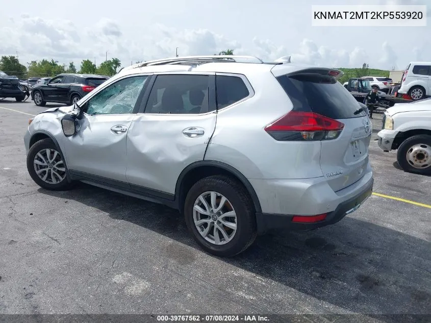 2019 Nissan Rogue Sv VIN: KNMAT2MT2KP553920 Lot: 39767562