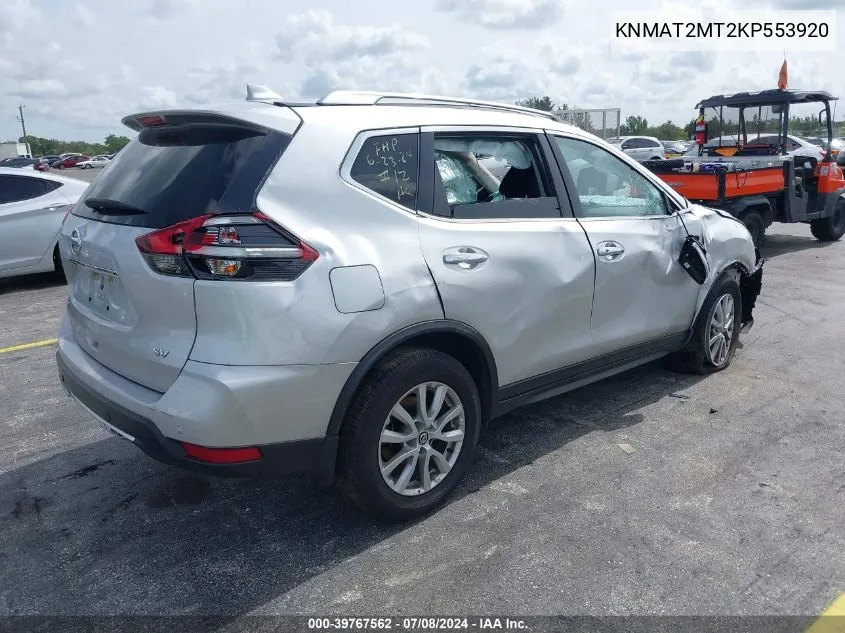 2019 Nissan Rogue Sv VIN: KNMAT2MT2KP553920 Lot: 39767562