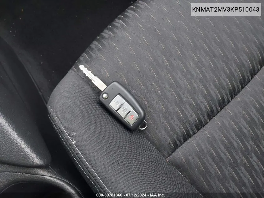 KNMAT2MV3KP510043 2019 Nissan Rogue S