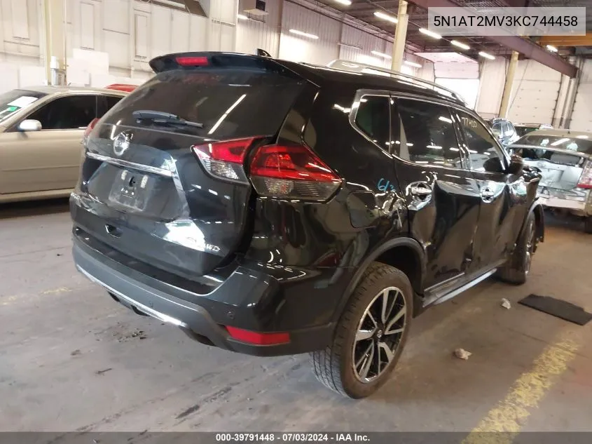 2019 Nissan Rogue Sl VIN: 5N1AT2MV3KC744458 Lot: 39791448