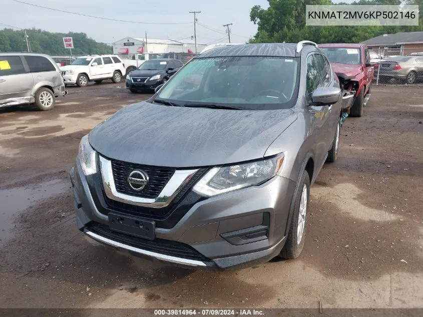 2019 Nissan Rogue Sv VIN: KNMAT2MV6KP502146 Lot: 39814964