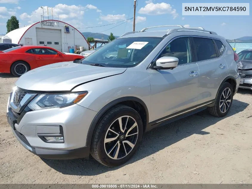 2019 Nissan Rogue Sl VIN: 5N1AT2MV5KC784590 Lot: 39815505