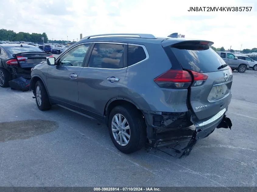 2019 Nissan Rogue Sv VIN: JN8AT2MV4KW385757 Lot: 39825914