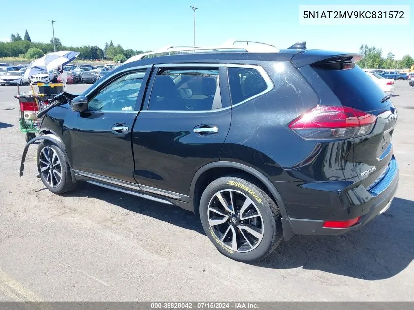 2019 Nissan Rogue Sl VIN: 5N1AT2MV9KC831572 Lot: 39828042