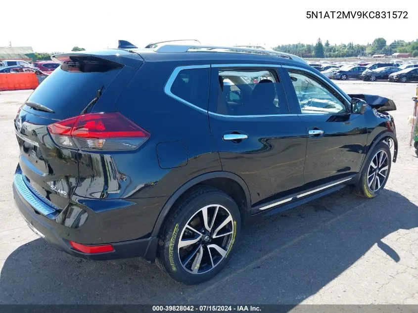 2019 Nissan Rogue Sl VIN: 5N1AT2MV9KC831572 Lot: 39828042