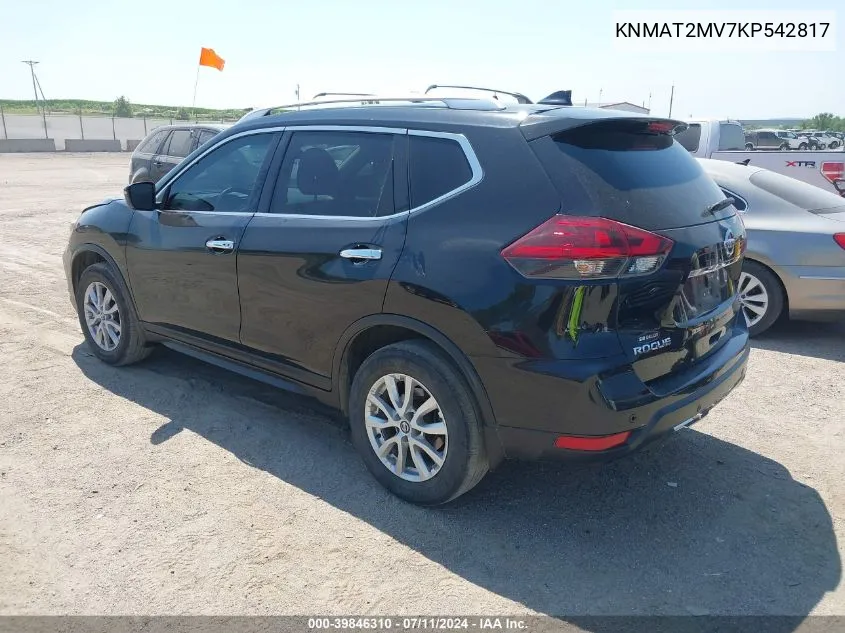 2019 Nissan Rogue Sv VIN: KNMAT2MV7KP542817 Lot: 39846310