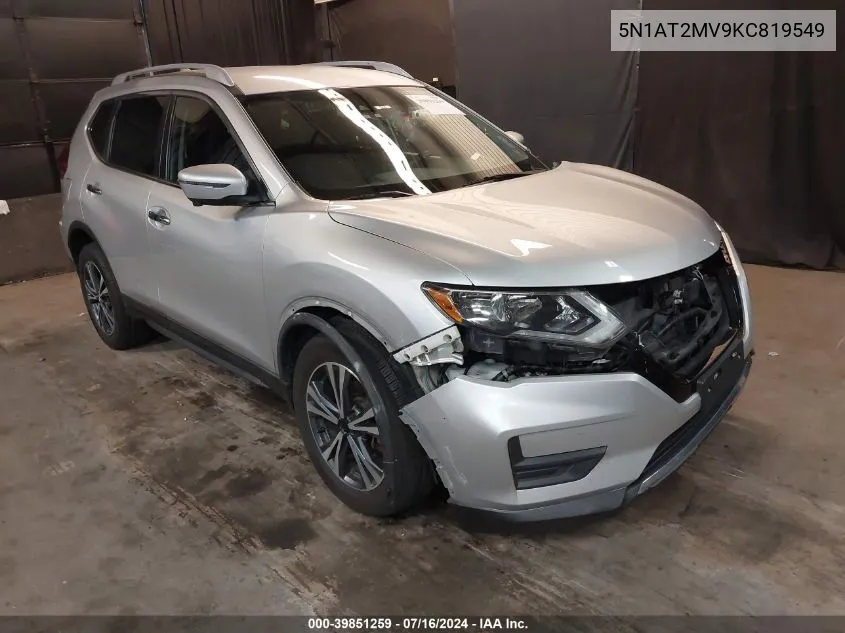 2019 Nissan Rogue Sv VIN: 5N1AT2MV9KC819549 Lot: 39851259