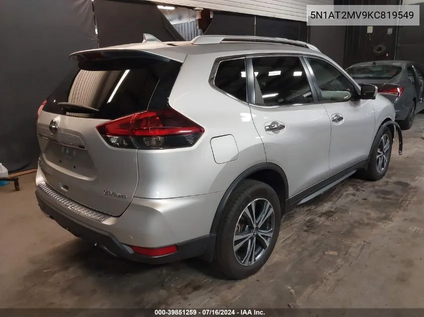 2019 Nissan Rogue Sv VIN: 5N1AT2MV9KC819549 Lot: 39851259