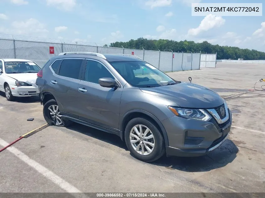 2019 Nissan Rogue S VIN: 5N1AT2MT4KC772042 Lot: 39866582