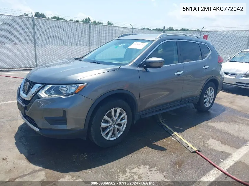 2019 Nissan Rogue S VIN: 5N1AT2MT4KC772042 Lot: 39866582