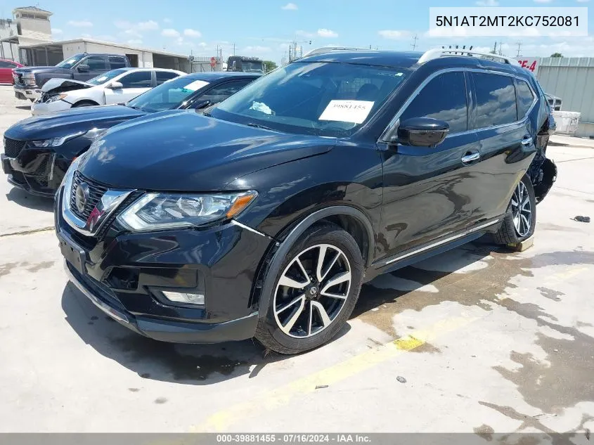 2019 Nissan Rogue Sl VIN: 5N1AT2MT2KC752081 Lot: 39881455